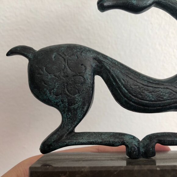 Goat Bronze statue Ancient Greek sculpture 6"Hight Marble Base - Picture 5 of 6